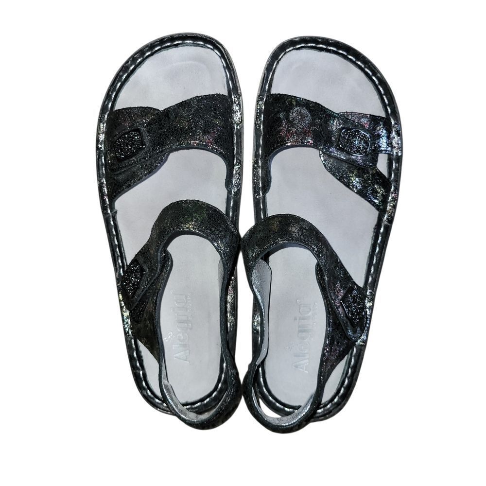 Alegria Black Shimmer Sandals 39/9 Usa